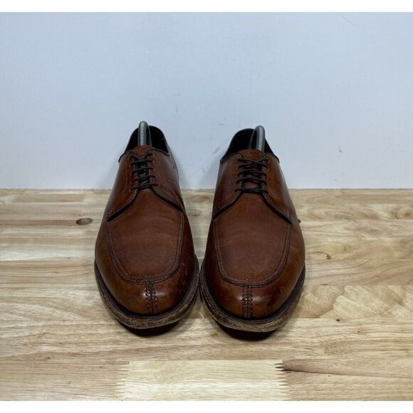 Allen Edmonds LaSalle Mens Size 9 D Brown Leather Apron Split Toe Derby Shoes - Picture 2 of 8